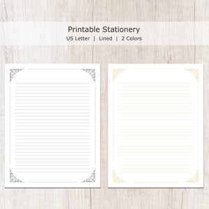 Minimalist Printable Stationery, Simple Writing Paper, Lined & Unlined ...