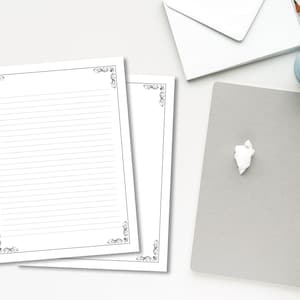 Minimalist Printable Stationery, Simple Writing Paper, Journal Paper, Lined & Unlined Notepaper, US Letter / A4, Instant Download