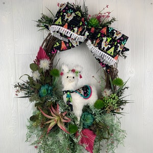 Llama wreath, alpaca wreath, Alpaca wall decor, Llama wall decor, Alpaca lovers, Llama lovers, Llama gifts for her, Alpaca gifts for her