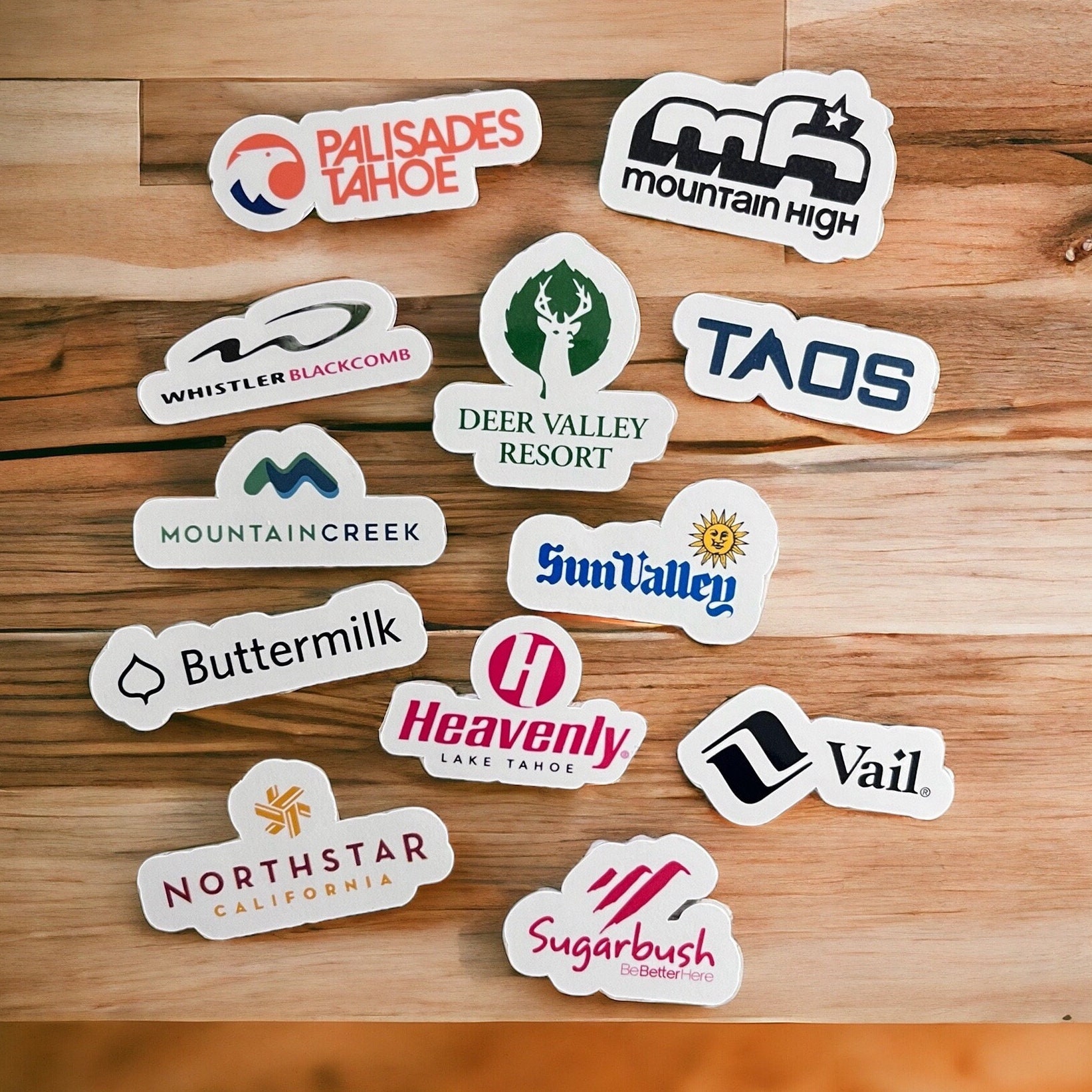 Ski Mountain Helmet Stickers, Snowboard Helmet Decals, Water Bottle Ski