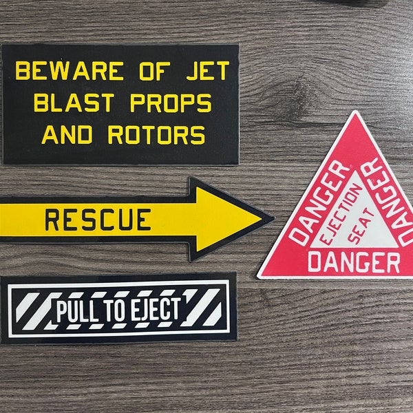 aviation decals, pilot stickers, fighter jet stickers, aviation gifts, danger ejection seat, rescue, pull to eject, flight simulator decals