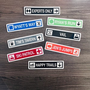 Ski Trail Sticker, Custom Ski Mountain Decals, Helmet Water Bottle ...