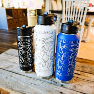 2024 World Championship Racing circuits engraved on stainless steel bottle, Custom water bottle with laser engraved circuits