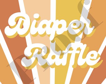 Diaper Raffle 5x7 Yellow Baby Shower Game Digital Download