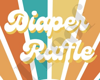 Diaper Raffle 5x7 TEAL Baby Shower Digital Download