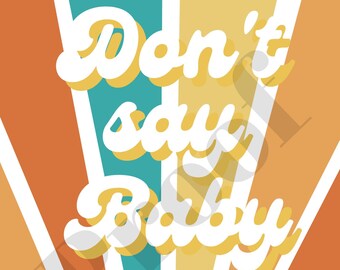 Don't Say Baby 5x7 Teal Baby Shower Game Digital Download