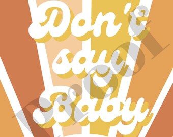 Don't Say Baby 5x7 Yellow Baby Shower Game Digital Download