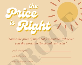 5x7 Digital Download- Price is Right - Baby shower game