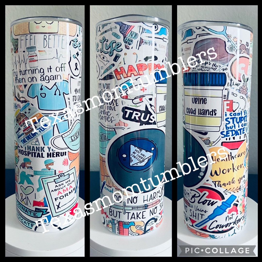 Medical Dark Humor Sticker Collage Tumbler Healthcare Etsy