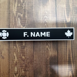 Firefighter Magnetic Name Plate | Fits Ready Rack Plastic Holders | 1 Line Vinyl | 6 x 1 inches | Black on White