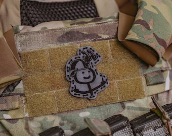 Toppa in pelle / Figura stilizzata Toppa NODS / Toppa morale / Militare / Airsoft / Supporto per gancio / Inciso al laser / Cucito a mano / Regalo per lui
