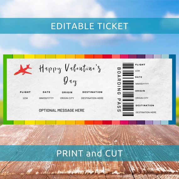 Invitations &amp; Announcements Paper Funny Valentines Gift Boarding Pass ...