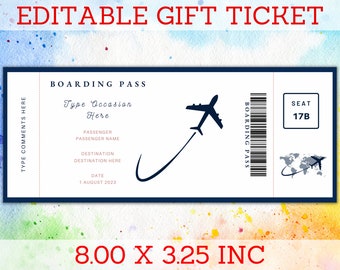 Fake Plane Card - Etsy
