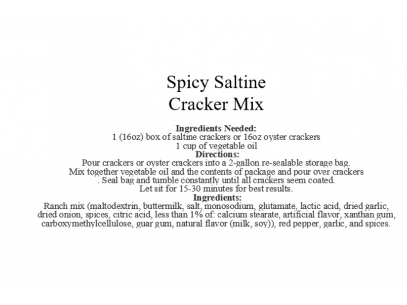 Spicy Saltine Cracker Mix Gluten Free Red Pepper Flakes Etsy