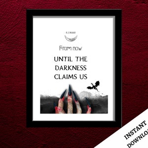 Throne of Glass Art, Book Quotes, Manon Blackbeak Decor, Thirteen, Until the Darkness Claims Us, Sarah J. Maas, Print Art