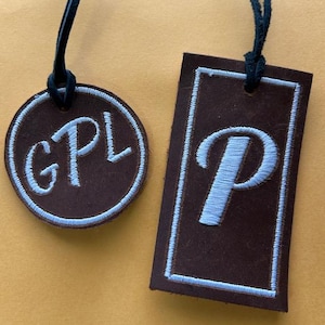 Leather Monogram Luggage Purse Tag