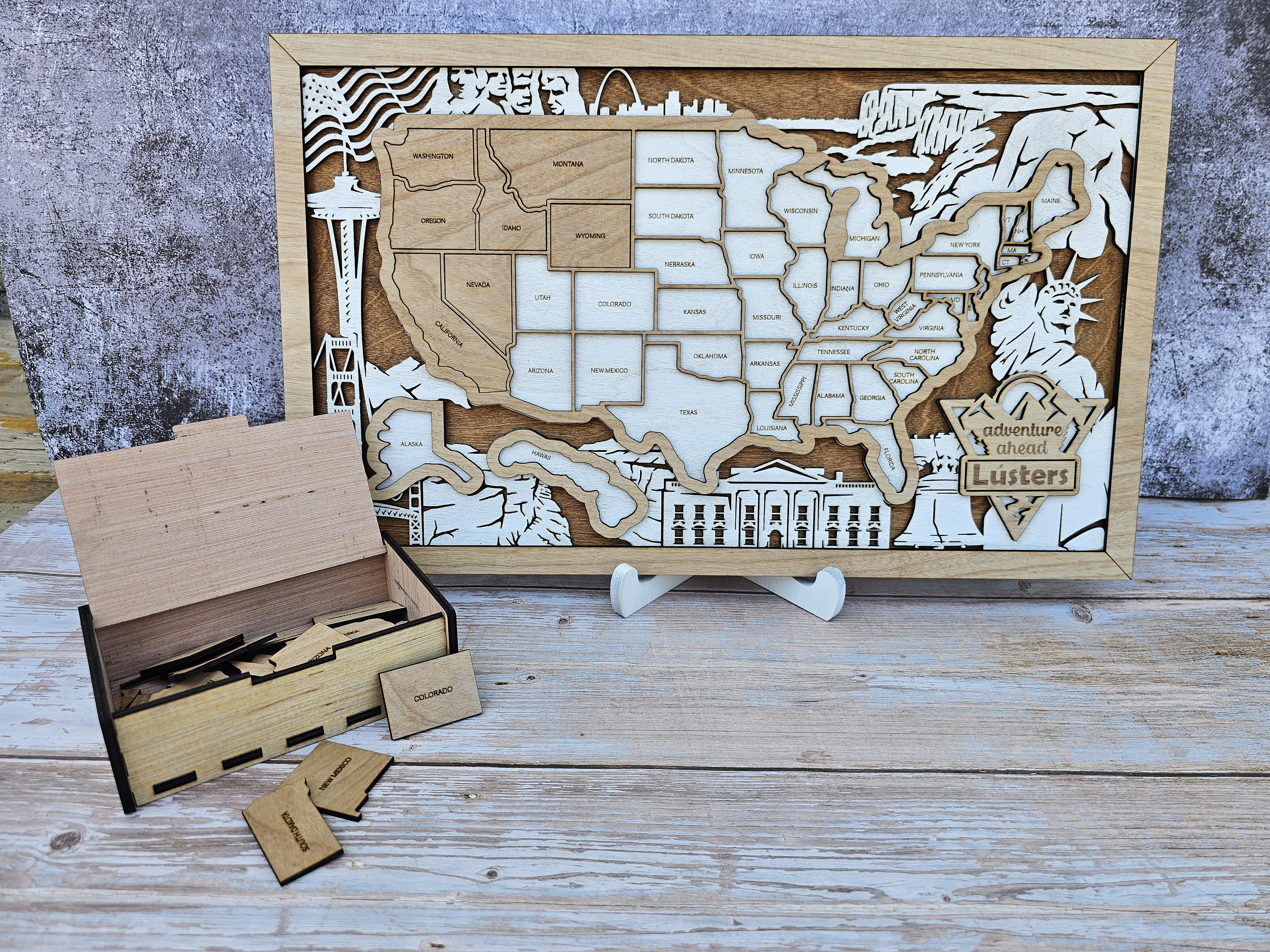 Personalized US Travel Map, States Traveled, RV Travel map, Family Road Trip Tracker, Traveling Family, Travelers Gift, Retirement Gift