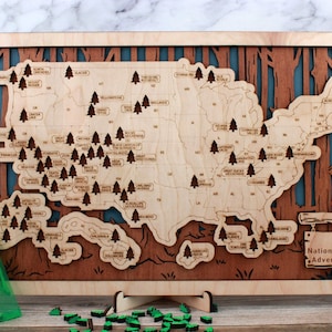 Personalized National Parks Travel Tracker Map, National Parks Adventure Sign, National Park Gift, RV Decor Sign, Anniversary, Retirement