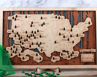 Personalized National Parks Travel Tracker Map, National Parks Adventure Sign, National Park Gift, RV Decor Sign, Anniversary, Retirement