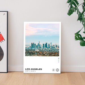 Cartel imprimible de la ciudad mínima de Los Ángeles / Cartel minimalista de la ciudad / Decoración moderna de la pared / Impresión de la ciudad moderna / Cartel de arte de estilo vintage urbano