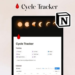 Menstruation Cycle Tracker | Digital Notion Template | Collect Period Symptoms and Ovulation Test Strips for Pregnancy