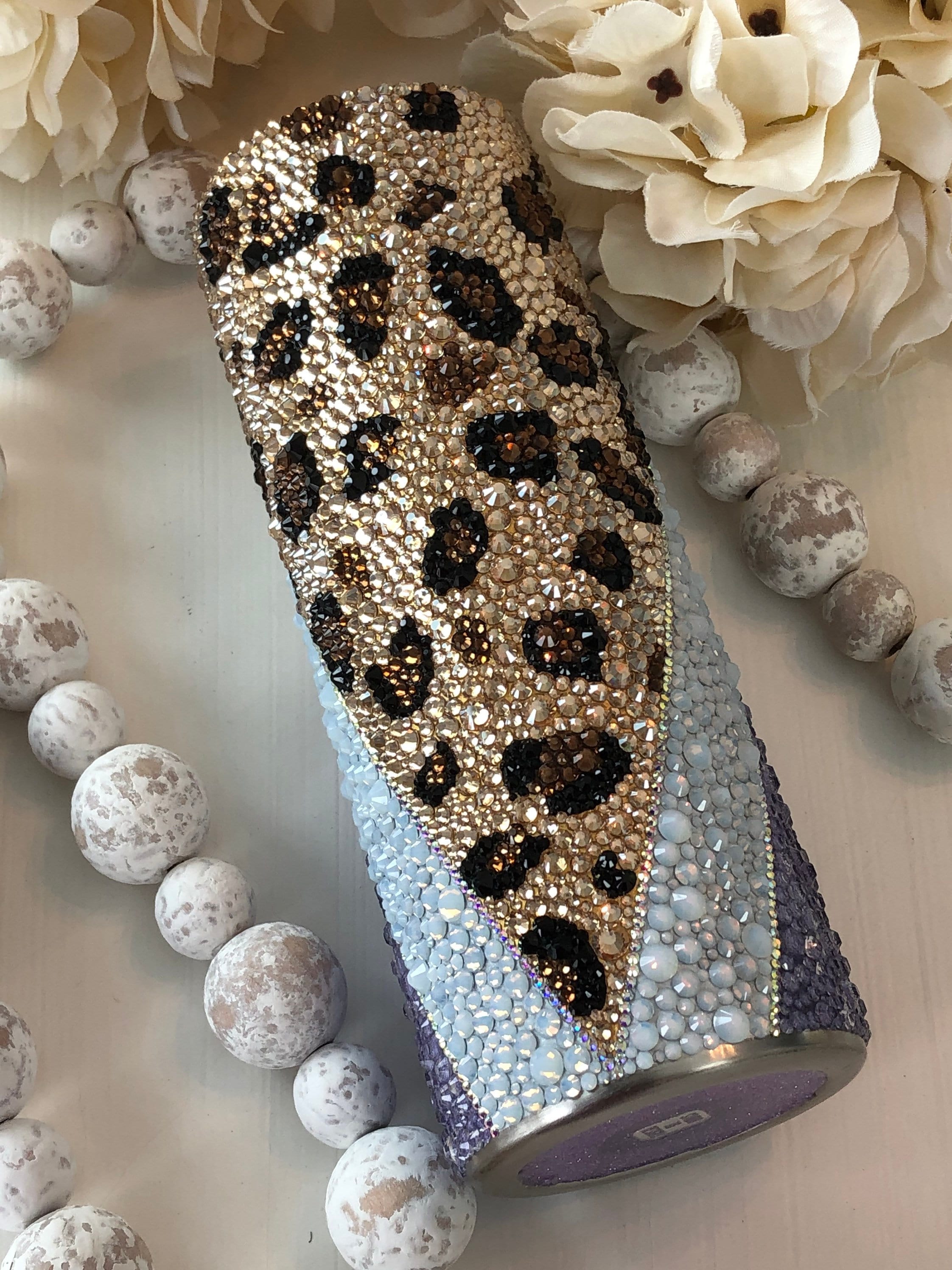 Crystal Rhinestone Leopard Tumbler – Glitterfied Designs