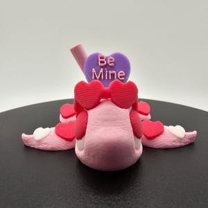 Sweetheart Articulated Turtle | 3D Printed Collectible | Valentine&#39;s Day Fidget Toy & Gift