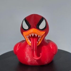 Red Tongue Monster Jeep Duck | Comic Villain Duck | Horror-Inspired Duck 3D Printed Collectible
