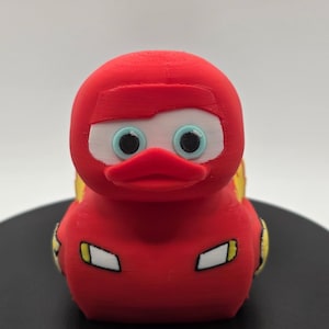 Lightning Racing Themed Jeep Duck | 3D Printed Collectible | Jeep Accessory or Display Figurine