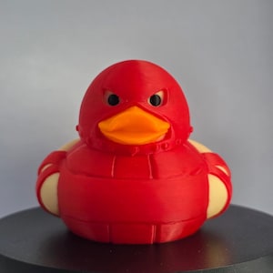Armored Power Jeep Duck | Red Warrior Duck for Jeep Ducking | Funny Car Duck Gift | 3D Printed Collectible Duck for Dashboard or Trades