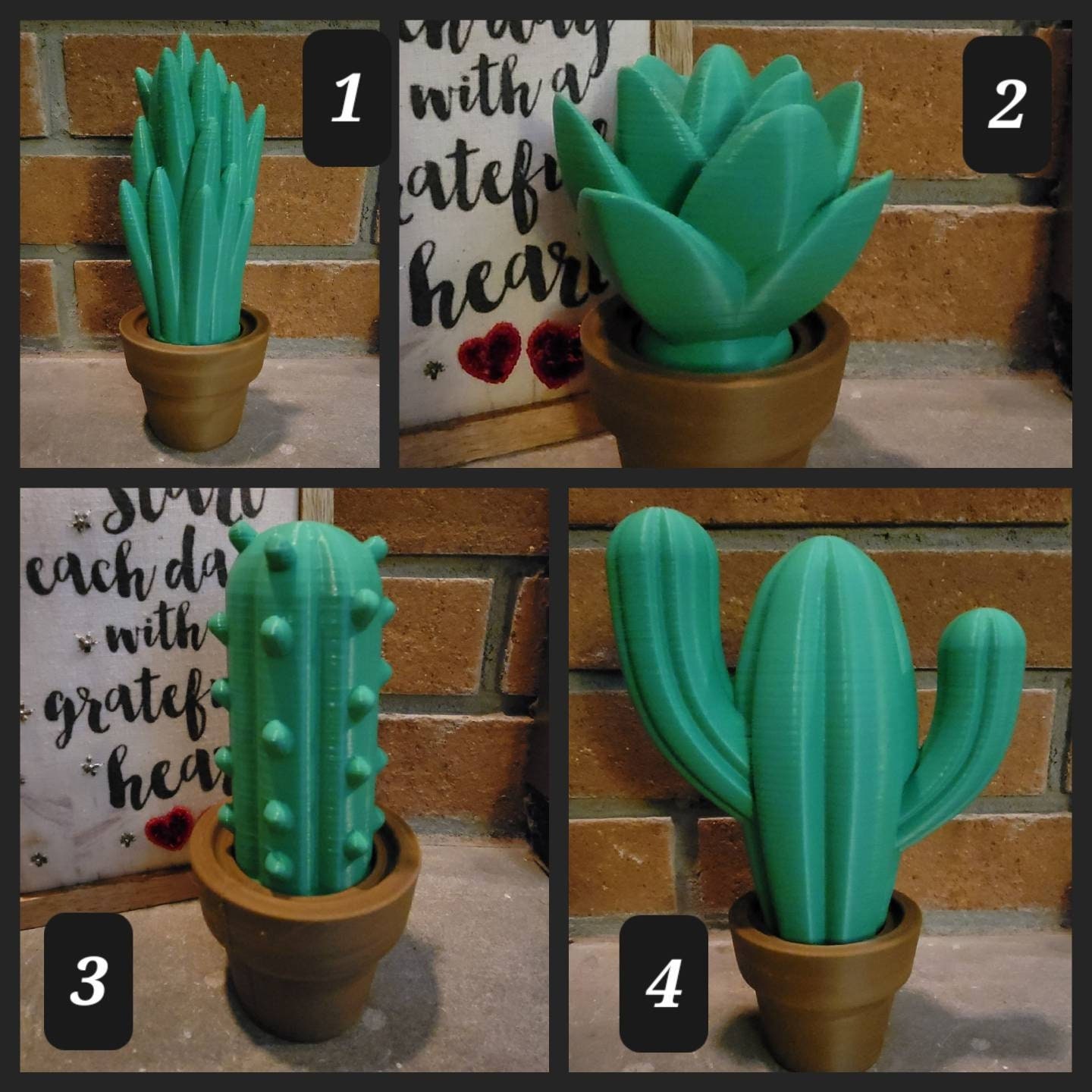 Cactus and Pot Home Decor 3D Printed - Etsy