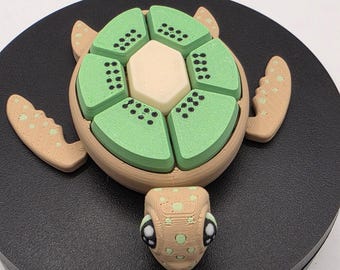 Kiwi Turtle Clicker | 3D Printed Articulated Fruit Sensory Toy | ASMR, ADHD & Anxiety Relief | Keychain Option