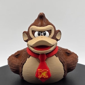 Jungle King Jeep Duck | Barrel-Busting Inspired Duck Collectible | Brown with Red Tie | 3D Printed Jeep Duck for Ducking or Display
