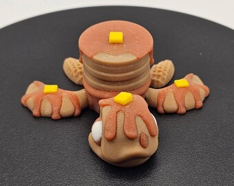 Pancake Turtle | 3D Printed Articulated Fidget Toy | Breakfast-Themed Collectible