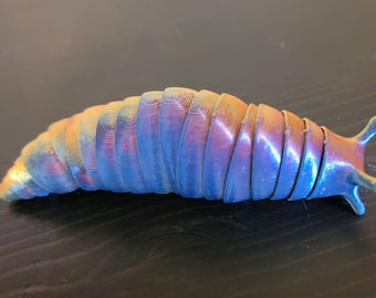 Slug Fidget Toy Articulated Over 50 Color Choices 3D Printed