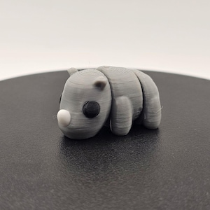 Rhino Fidget Buddy - 3D Printed Articulated Sensory Toy in Light Gray for ASMR, Autism, ADHD & Anxiety Relief