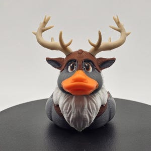 3D Printed Winter Reindeer-Themed Jeep Duck | Festive Collectible for Jeep Ducking & Holiday Fun