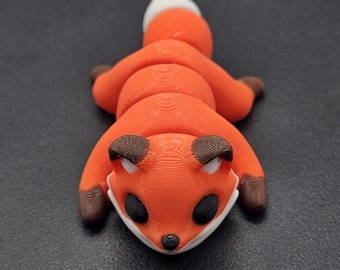 Fox Fidget Buddy - 3D Printed Articulated Sensory Toy in Orange, Brown, and White for ASMR, Autism, ADHD & Anxiety Relief