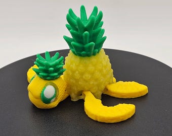 Pineapple Turtle | 3D Printed Collectible | Tropical-Themed Articulated Fidget Toy