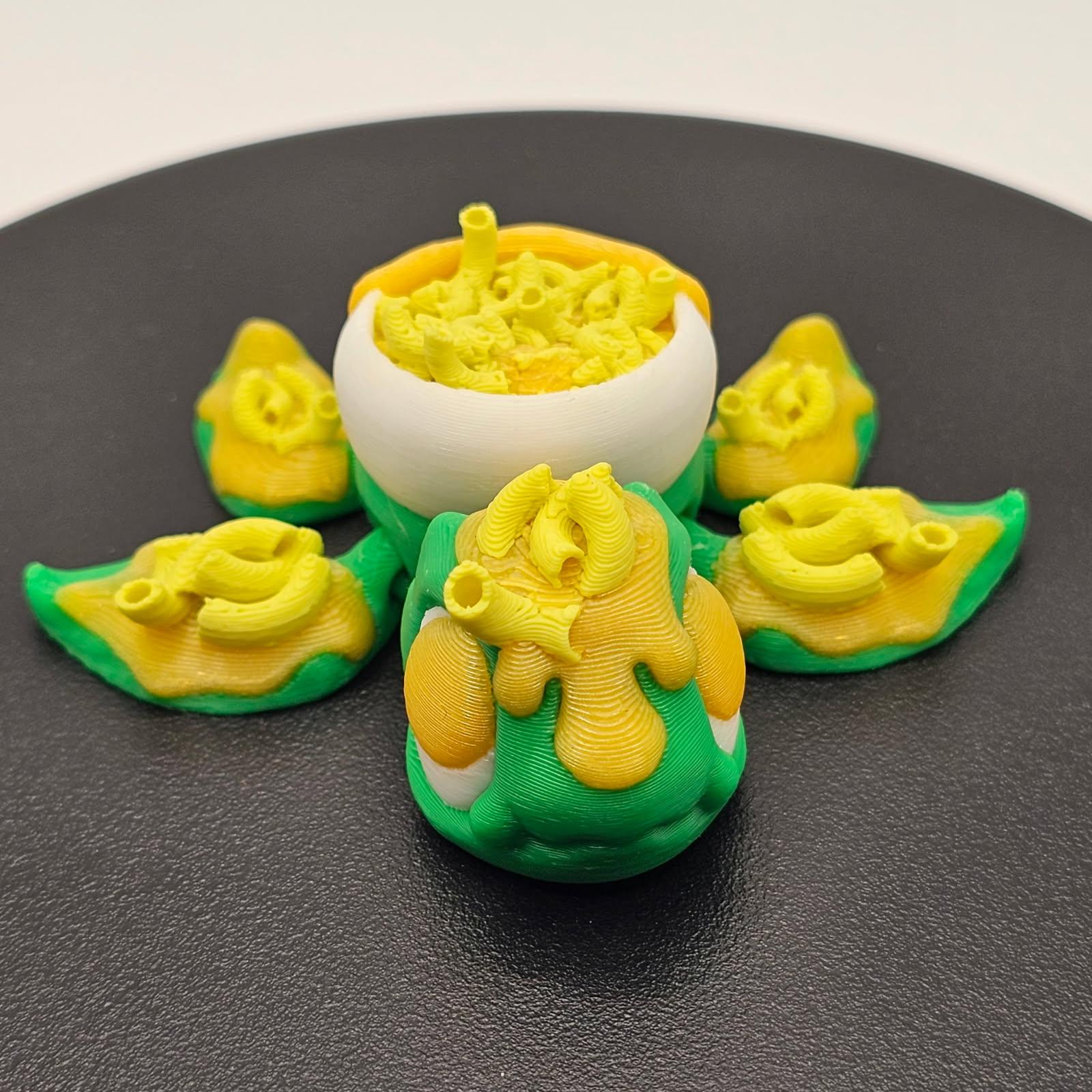 Mac & Cheese Turtle | 3D Printed Articulated Fidget Toy | Foodie Fun Collectible