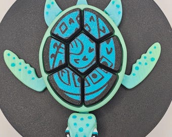 The Islander Turtle Clicker | 3D Printed Fidget Toy & Keychain | Tribal ASMR Sensory Gift