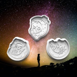 Moon Cookie Cutters with Stamps