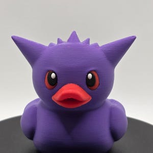 Ghost-Inspired Jeep Duck | Purple Body with Red Beak & Eyes | 3D Printed Duck Collectible for Jeep Ducking or Display