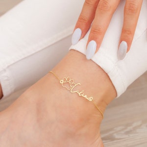 Personalized Name Anklet, Initial Anklet, Dainty Silver Anklet, Custom Name Anklet, Anklet With Name, Custom Adjustable Name Anklet