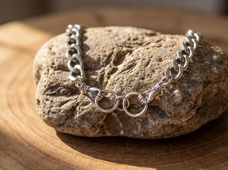 Hand in Hand Necklace, Silver Hand Necklace, Hold On To Hope Jewelry, Friendship Gift, Chunky Chain Necklace, Gift for Her image 8