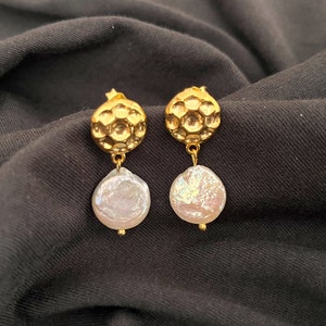 Elegant Baroque Pearl Drop Earrings, Gold Filled Earrings Pearl, Real Baroque Pearl Earrings, Elegant Design Earrings, Christmas Gift