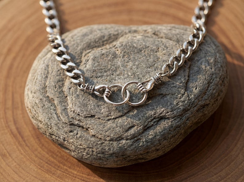 Hand in Hand Necklace, Silver Hand Necklace, Hold On To Hope Jewelry, Friendship Gift, Chunky Chain Necklace, Gift for Her image 7