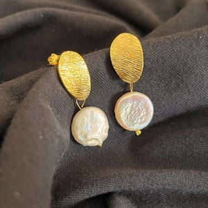 Elegant Baroque Pearl Drop Earrings, Gold Filled Earrings Pearl, Real Baroque Pearl Earrings, Elegant Design Earrings, Christmas Gift