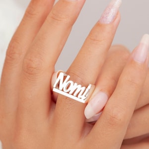 Gothic Name Ring, Custom Name Ring, Custom Engraved Ring For Women, Dainty Name Ring, Stackable Personalized Rings, Wedding Day Gift