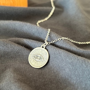 Evil Eye Necklace Sterling Silver, Silver Evil Eye Necklace, Evil Eye Silver Necklace, Eye Necklace, Birthday Gift For Her, Minimal Jewelry
